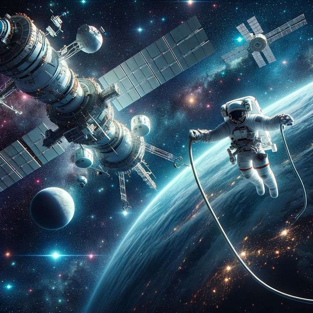 an astronaut, digital art, 2.5D style